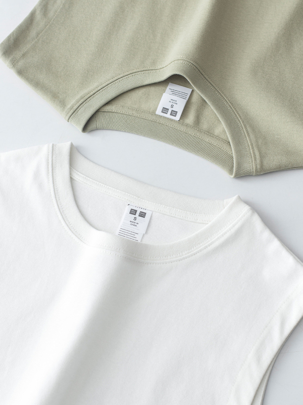 Безръкавка тип тениска с кръгло деколте, свободен силует, 95–100% памук, 230 g тежък памук