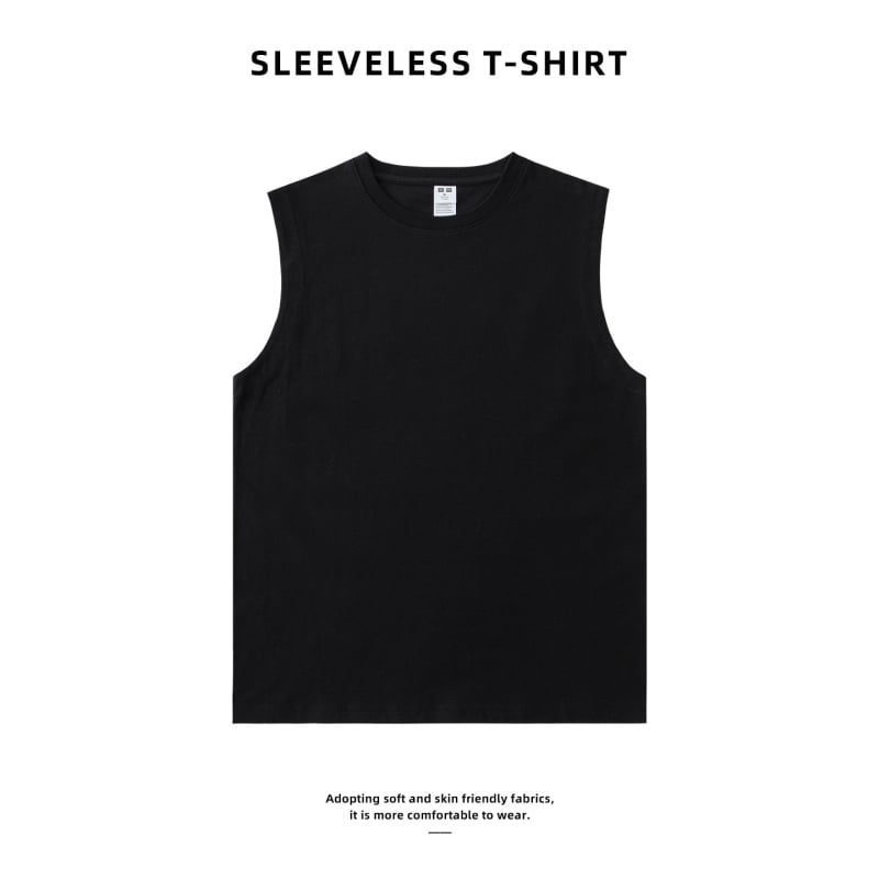 Безръкавка тип тениска с кръгло деколте, свободен силует, 95–100% памук, 230 g тежък памук