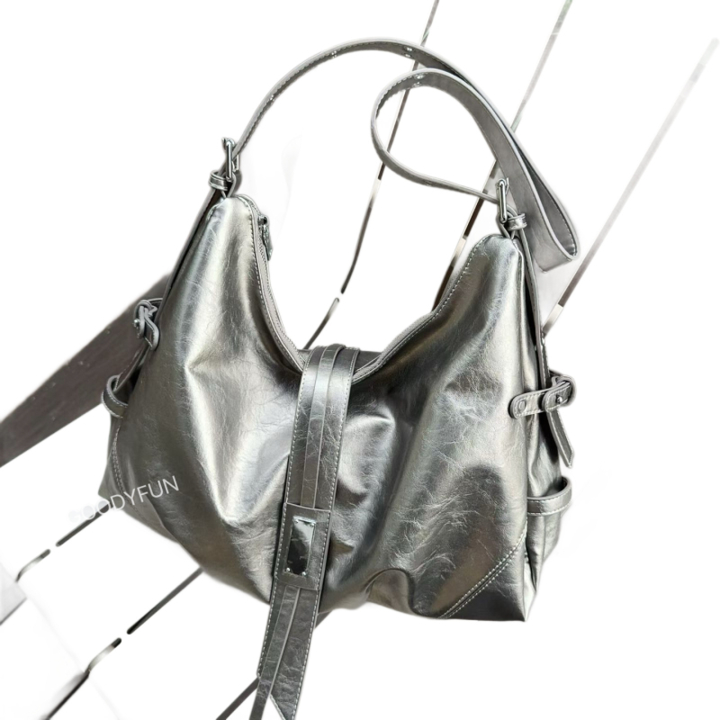 PU kožna torba ispod pazuha, crossbody s zatvaračem, vodoravni kvadratni oblik, unutarnja džep na zip, sintetička koža podstava