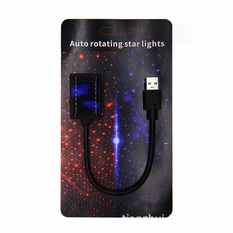 Automobilsko USB LED svjetlo za atmosferu s laserskom projekcijom zvjezdanog neba, model C-206, aluminij, 5V, 0.1A