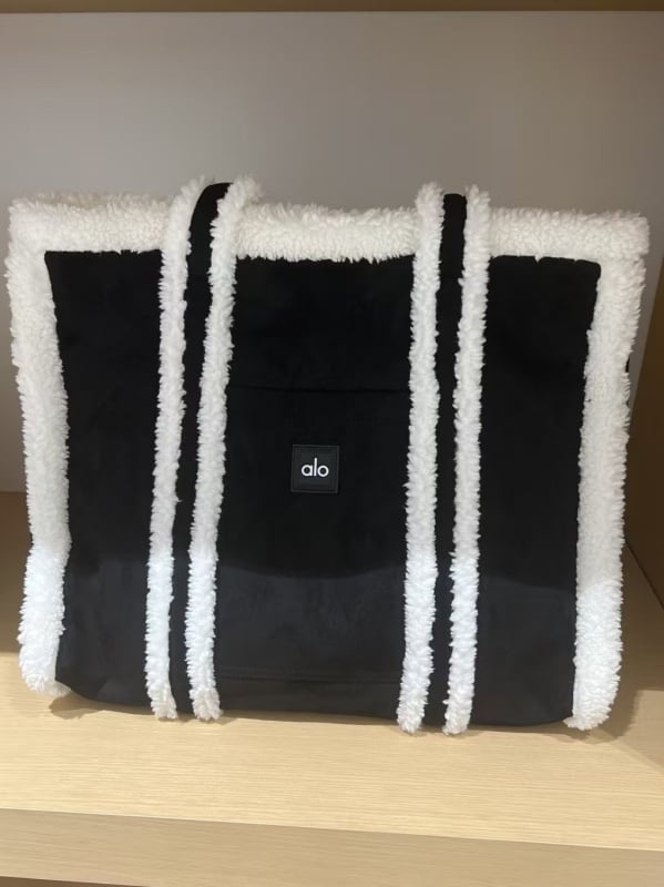 ALO OLO ženska poliester tote torba — otvoreni vrh, horizontalni kvadratni oblik, dvostruki remeni za ramena, unutarnje džepove za telefon i dokumente