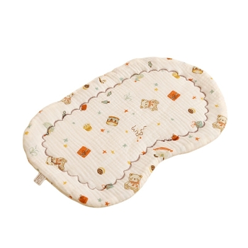 Бебешка плоска възглавничка – чист памук, карикатурен стил, клас А безопасност, за новородени, Moe Rabbit Babe