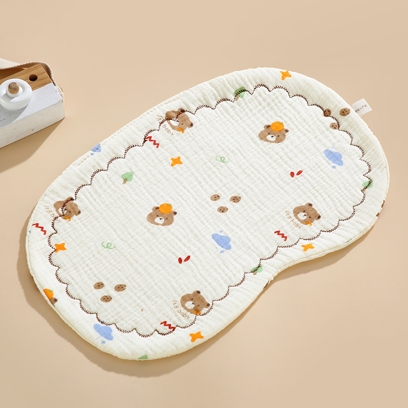 Бебешка плоска възглавничка – чист памук, карикатурен стил, клас А безопасност, за новородени, Moe Rabbit Babe