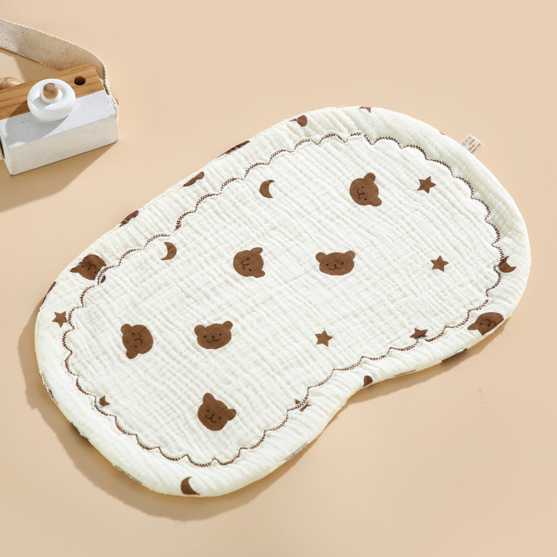 Бебешка плоска възглавничка – чист памук, карикатурен стил, клас А безопасност, за новородени, Moe Rabbit Babe