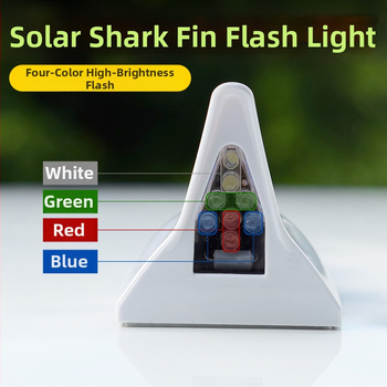 Solárna LED lampička s žraločou plutvou pre auto, proti kolíziám, 8 LED, dekoratívna anténa na streche