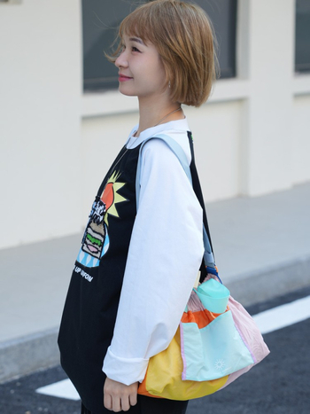 Dumpling torba od najlona, unisex, magnetska kopča, trodimenzionalni oblik