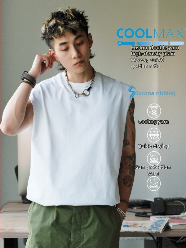 Безръкав Sweat Vest, свободна кройка, едноцветен модел, полиестер Corduroy плат, джоб с пришивка