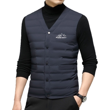 Muška zimska down vest jakna, 2025, gradski stil, sadržaj perja 86-90%, punjenje 60, poliester tkanina