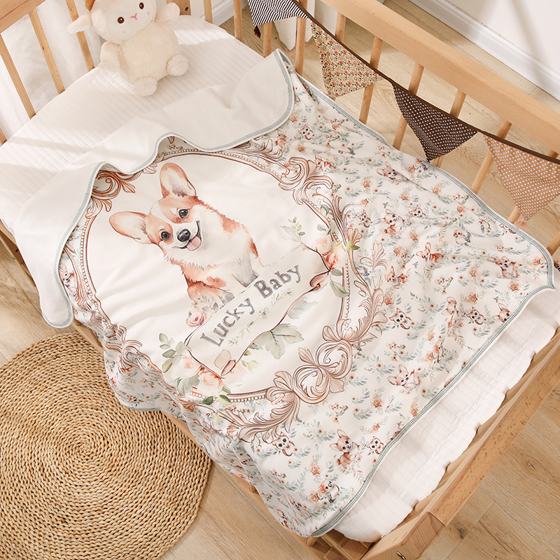 Meijia bell Baby Swaddle wrap - Dvostruki sloj, 100% pamuk, uzorak životinja/crtani, za novorođenčad 0–12 mjeseci