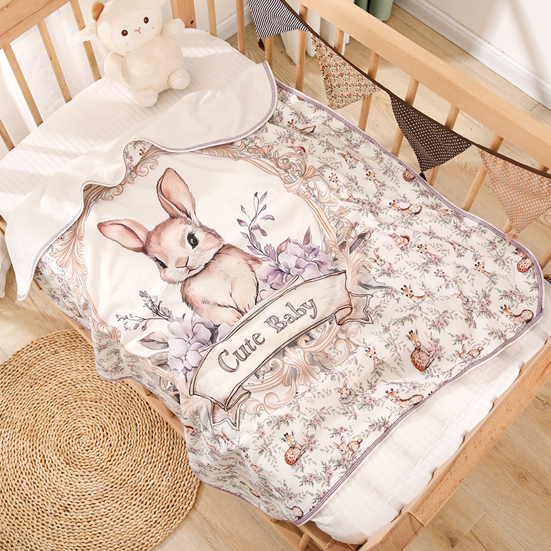 Meijia bell Baby Swaddle wrap - Dvostruki sloj, 100% pamuk, uzorak životinja/crtani, za novorođenčad 0–12 mjeseci