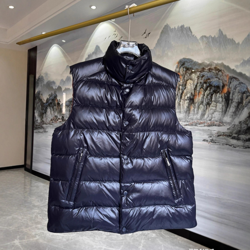 Muški down vest bez kapuljače sa stojećim ovratnikom, 86–90% perja, 700 FP, 100–150 g punila