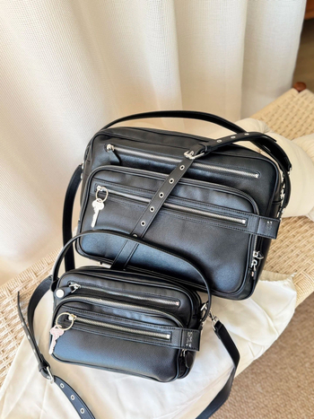 Geantă de umăr din piele naturală, buzunar interior cu fermoar laminat, închidere cu fermoar, formă orizontală pătrată