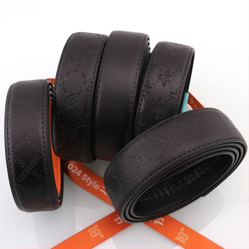 Muški remen od PU kože s reljefnim uzorkom, automatska kopča, širina 2–4 cm, korejski stil.