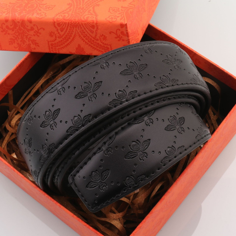 Muški remen od PU kože s reljefnim uzorkom, automatska kopča, širina 2–4 cm, korejski stil.