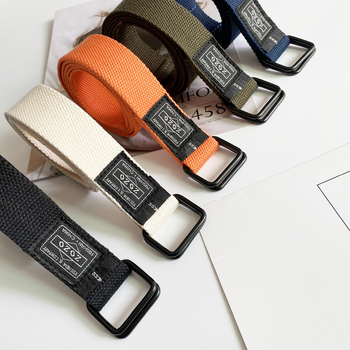 Platneni remen, unisex, kopča s dvostrukim prstenom, željezna kopča, svestran svakodnevni stil