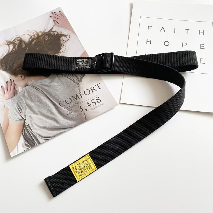 Platneni remen, unisex, kopča s dvostrukim prstenom, željezna kopča, svestran svakodnevni stil