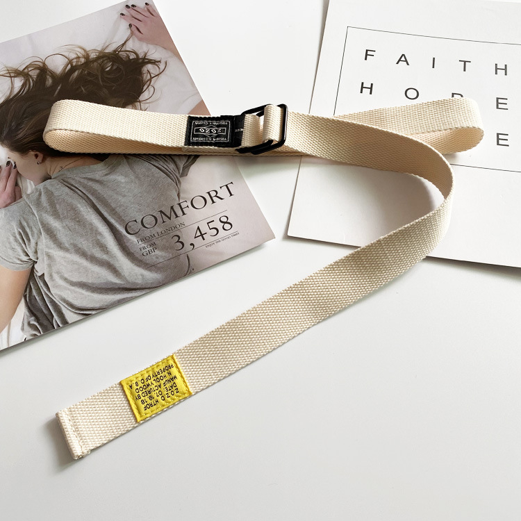 Platneni remen, unisex, kopča s dvostrukim prstenom, željezna kopča, svestran svakodnevni stil