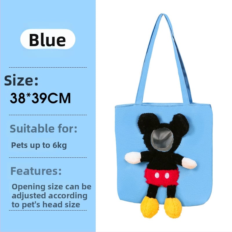 Чанта за домашни любимци от канвас, кръстосана през рамо, Youlan, капацитет над 20 л, карикатурен принт, мека