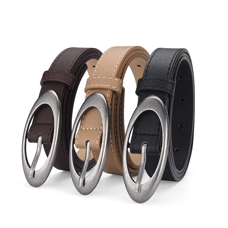 Ženski kaiš - umjetna koža; kopča od legure; kopča na iglu; širina: uska (<2 cm); elektroplatiranje