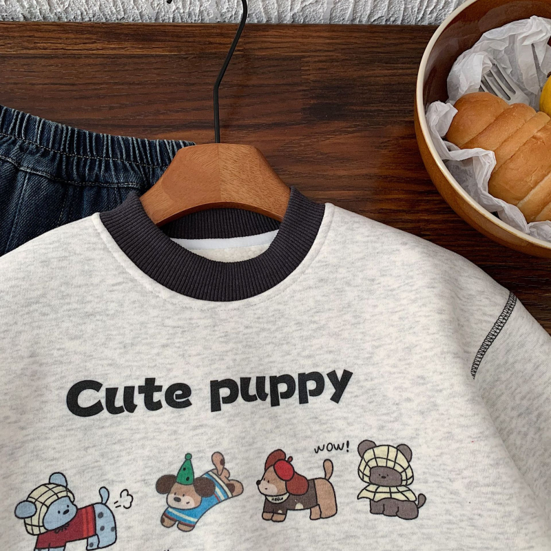 Dječja pamučna duksa s karikaturnim uzorkom, debeli zimski pulover, unisex, uzrast 3–8 godina