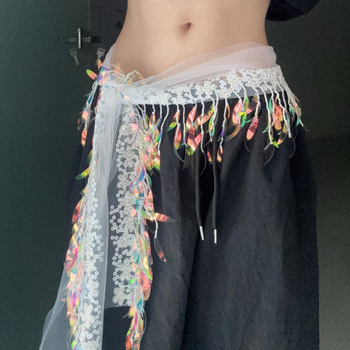 Ζώνη μέσης με αλυσίδα και κρόσια από μεταξωτά λουλούδια, Unisex, Άνοιξη 2025, Μοντέλο F99S97M5J8MST6