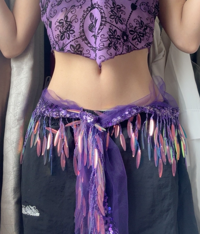 Ζώνη μέσης με αλυσίδα και κρόσια από μεταξωτά λουλούδια, Unisex, Άνοιξη 2025, Μοντέλο F99S97M5J8MST6