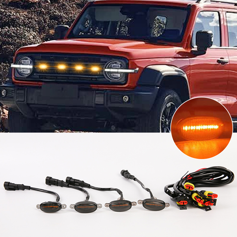 Univerzalno svjetlo za maglu za rešetku automobila — 4 LED, 12V, 4.8W, PS kućište, prilagodljivo