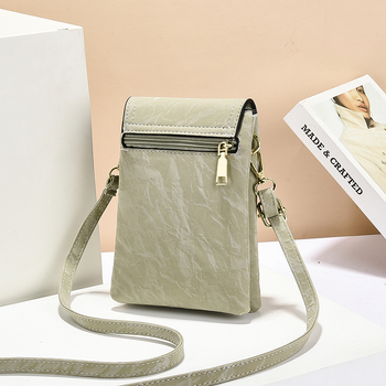 Ženska mini crossbody torbica za telefon, vertikalni dizajn, boje karamele