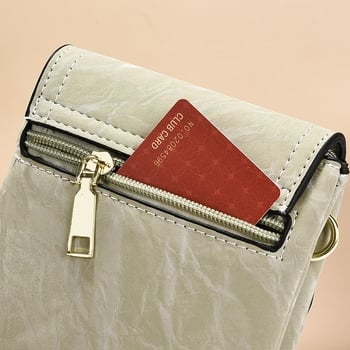 Ženska mini crossbody torbica za telefon, vertikalni dizajn, boje karamele