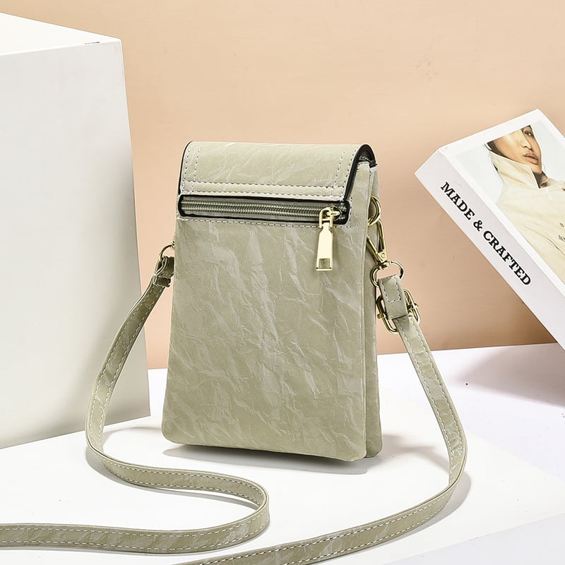 Ženska mini crossbody torbica za telefon, vertikalni dizajn, boje karamele