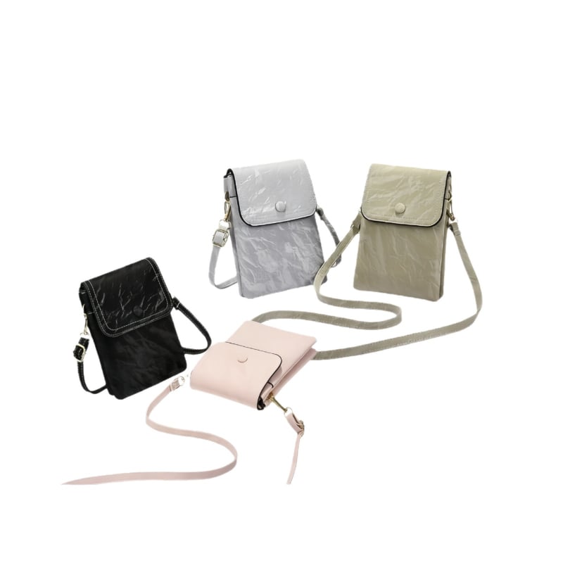 Ženska mini crossbody torbica za telefon, vertikalni dizajn, boje karamele