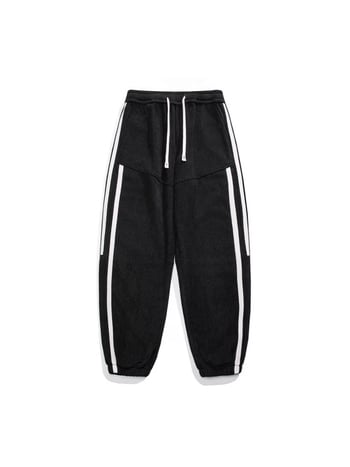 Muške dugačke sportske hlače, oprani poliester, blaga elastičnost, ravni kroj, srednji pojas, Hong Kong stil