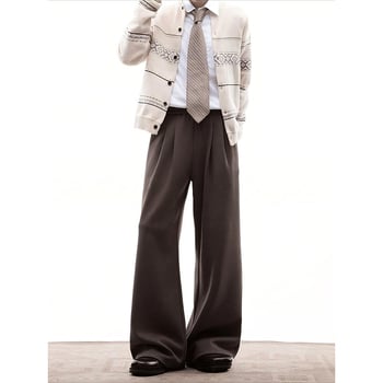 Muške jogging hlače s A-krojem, široke nogavice, srednji pojas, mikroelastičnost, debelo tkivo, jesen-zima, svakodnevno nošenje