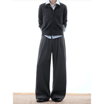 Muške jogging hlače s A-krojem, široke nogavice, srednji pojas, mikroelastičnost, debelo tkivo, jesen-zima, svakodnevno nošenje