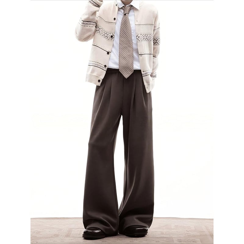 Muške jogging hlače s A-krojem, široke nogavice, srednji pojas, mikroelastičnost, debelo tkivo, jesen-zima, svakodnevno nošenje