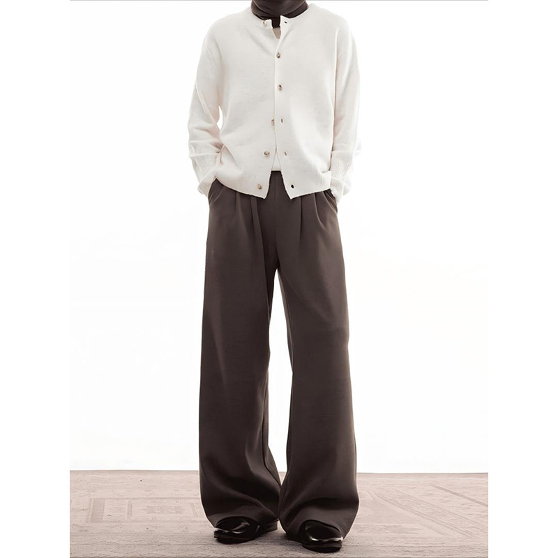 Muške jogging hlače s A-krojem, široke nogavice, srednji pojas, mikroelastičnost, debelo tkivo, jesen-zima, svakodnevno nošenje