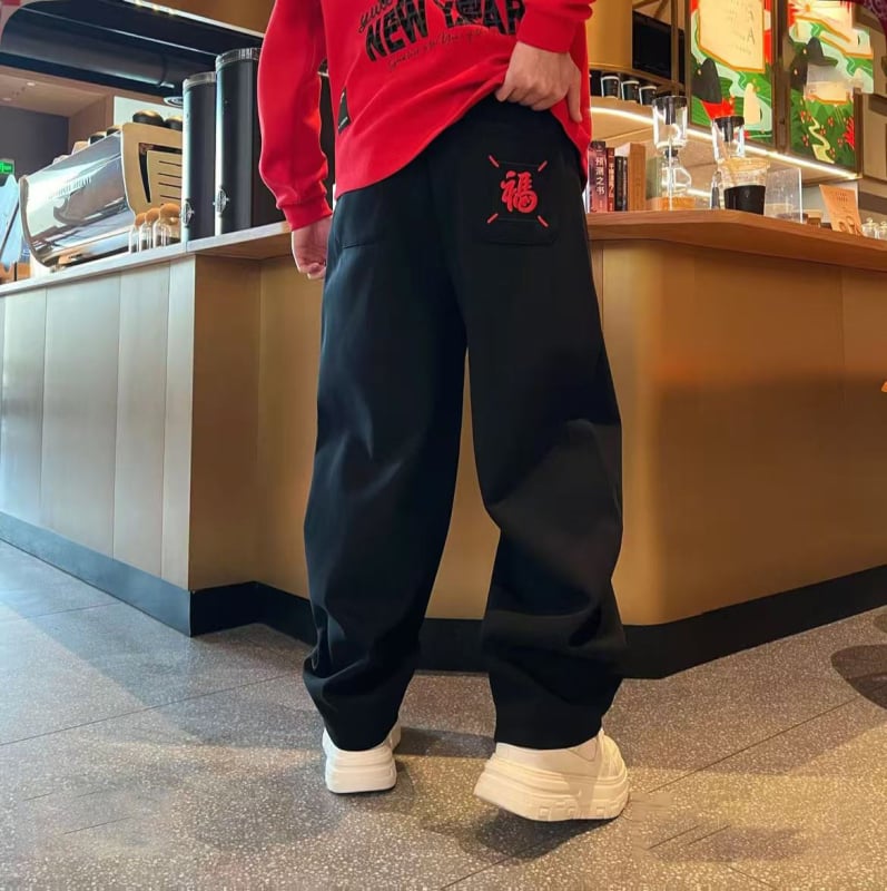 Muške hlače za slobodno vrijeme s ravnim krojem i flis podstavom, 100% poliester, srednji pojas