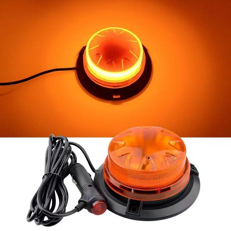 Automobilska magnetska stropna strob svjetiljka – 12-24V, LED, oblik Plum Blossom, rotirajuća