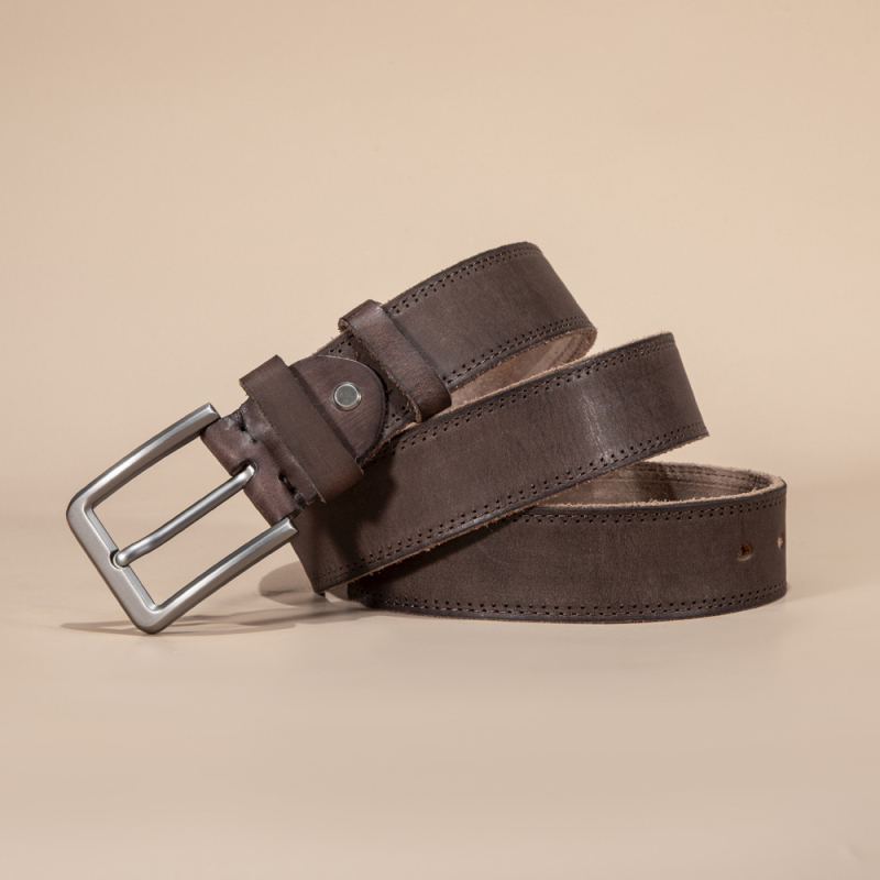 Muški kožni pojas od prvog sloja teleće kože, spona od legure, kopča sa šiljkom, širina 2-4 cm, vintage stil, nacionalni trend