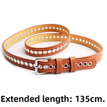 PU кожа женски колан с катарама от сплав – прорезен дизайн, ширина 2–4 см, сладък колеж стил