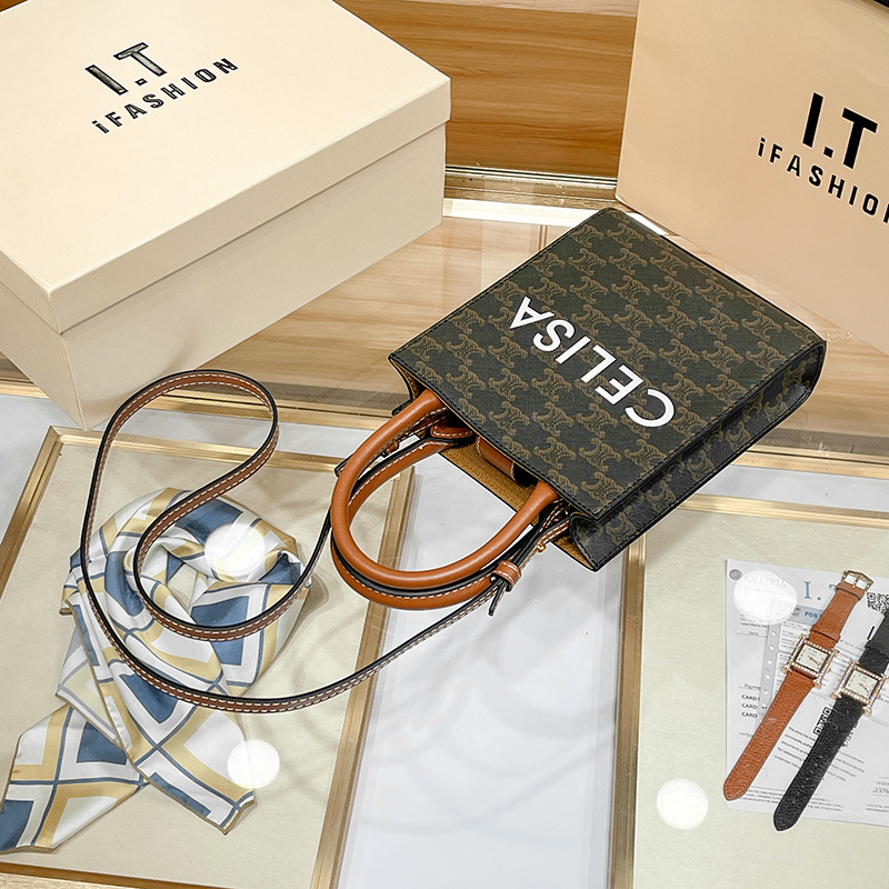 Torba tote od prave kože za note, inspirirana Arc de Triompheom, za žene, otvoren vrh, pamuk podstava, džep za telefon, zimski retro stil 2022