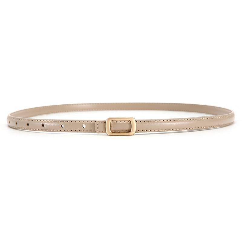 Дамски колан от PU кожа, тънък модел, катарама от сплав, гладко щракване, ширина под 2 см, корейски сладък стил