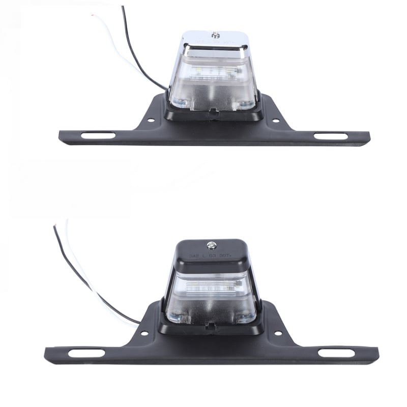 2 LED svjetla za pločicu registarske kamiona s dugim nosačem, elektroplatirani završetak, 10-30V, HL-P-008-2
