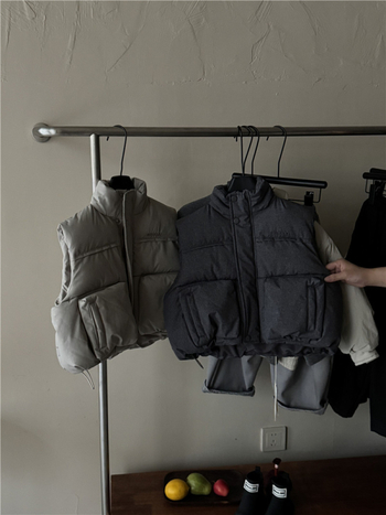 Dječji zimski pamucni prsluk, korejski stil, stojeći ovratnik, zatvarač, punilo od pamuka, glavna tkanina 95% pamuk