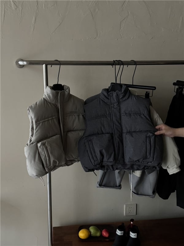 Dječji zimski pamucni prsluk, korejski stil, stojeći ovratnik, zatvarač, punilo od pamuka, glavna tkanina 95% pamuk