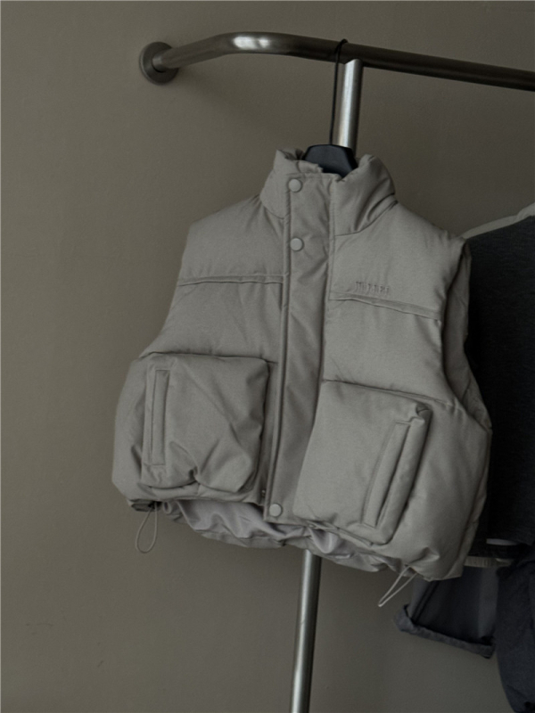 Dječji zimski pamucni prsluk, korejski stil, stojeći ovratnik, zatvarač, punilo od pamuka, glavna tkanina 95% pamuk