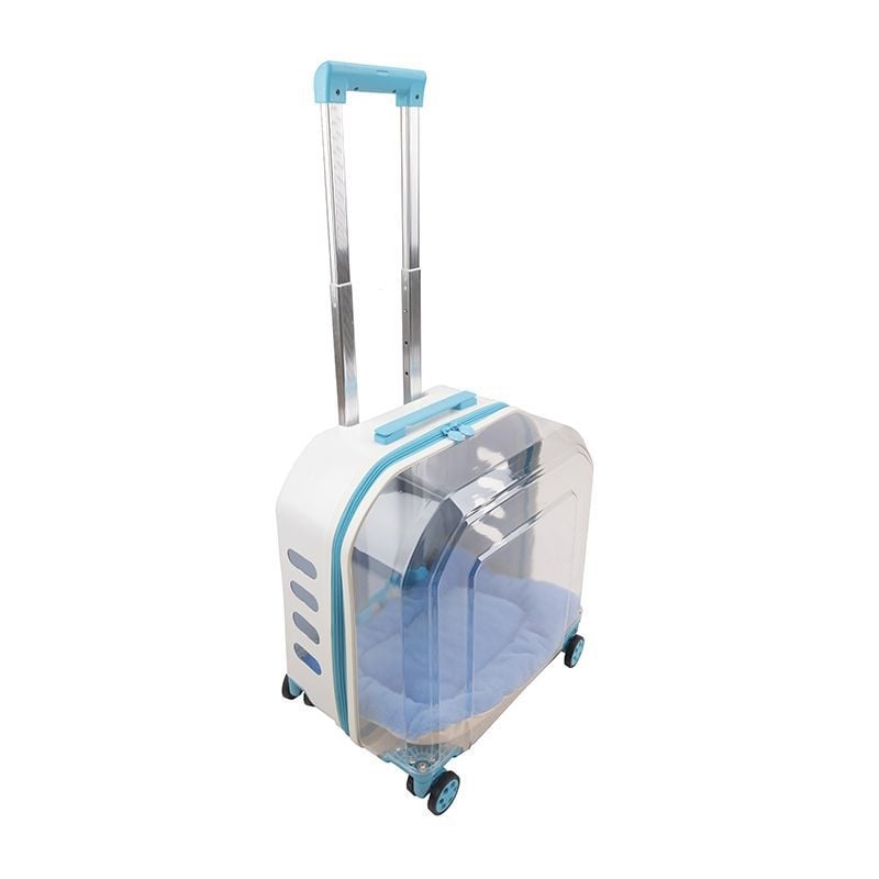 Пътна количка за домашни любимци за двама – голям капацитет, прозрачно дишащо отделение за котки, преносима