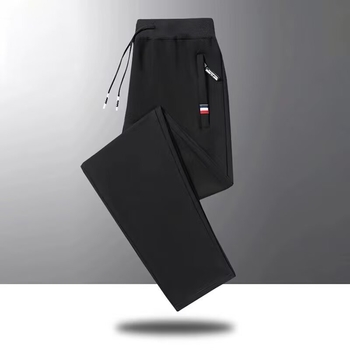 Muške sportske hlače, ravni kroj, srednji pojas, duge, poliester, uzorak blok boja