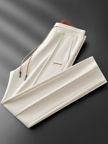 Muške sportske hlače ravnog kroja od smjese vune i tencela, jesensko izdanje 2025, srednji pojas, svakodnevni stil