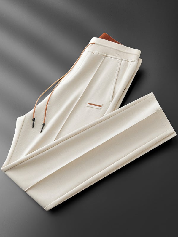Muške sportske hlače ravnog kroja od smjese vune i tencela, jesensko izdanje 2025, srednji pojas, svakodnevni stil